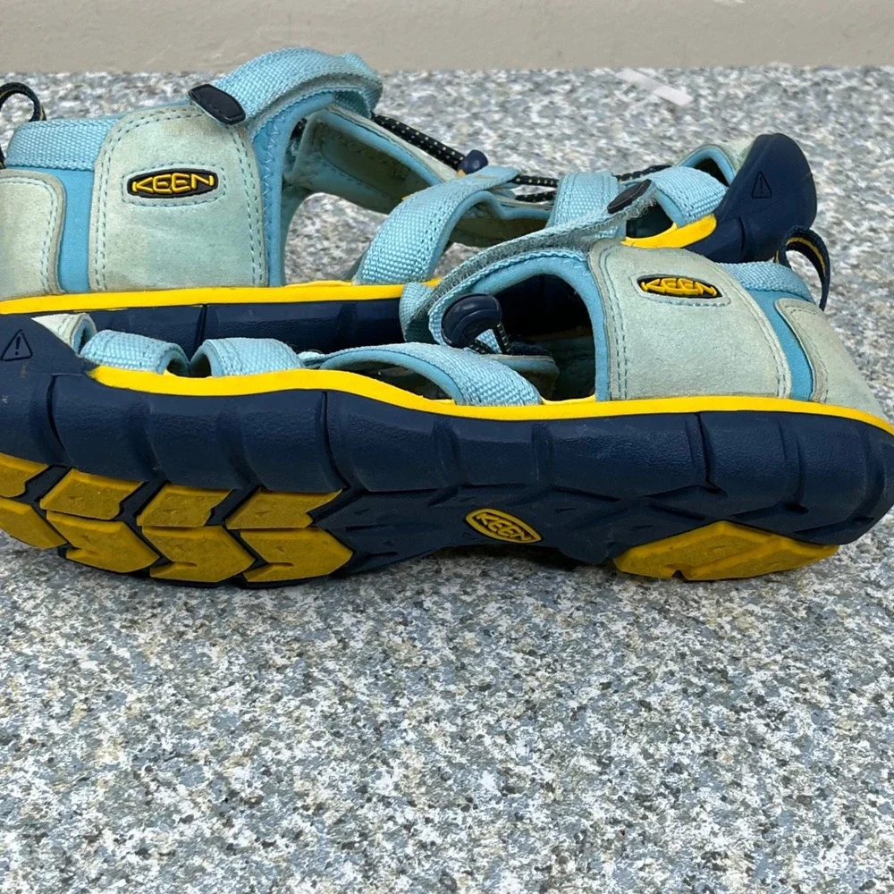KEEN Sandals Seacamp II CNX Youth 7 Blue Yellow Washable Water Shoes Hiking